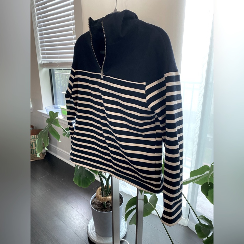 NWOT ZARA Half Zip Crop Fleece Hoodie XS